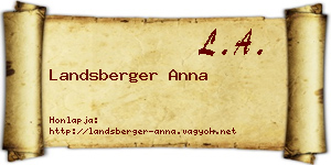 Landsberger Anna névjegykártya
